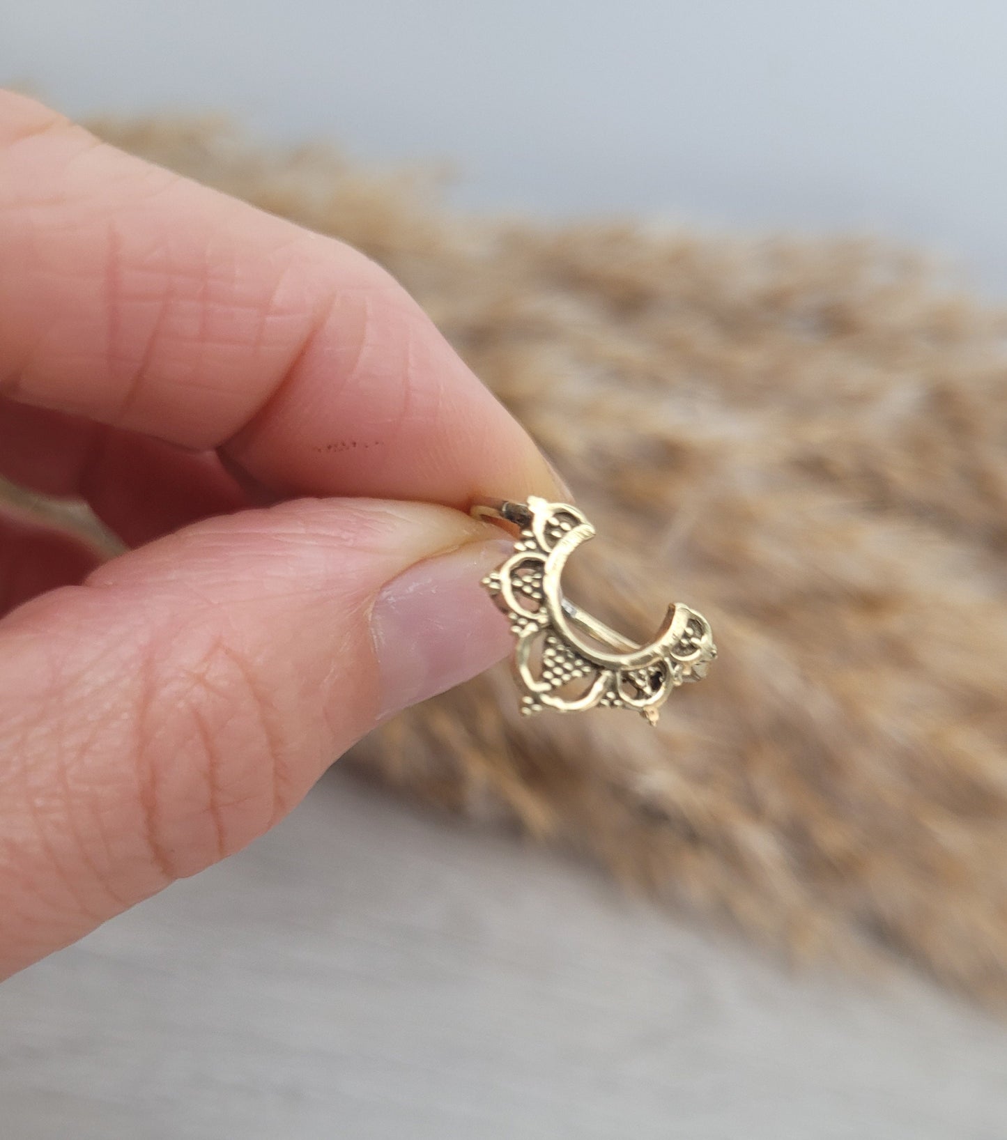 Gold mandala ring / Brass ring / Hippie / Minimal / Dainty jewellery / Gift / Mandalas / Gold ring