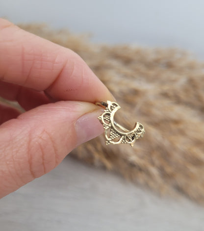 Gold mandala ring / Brass ring / Hippie / Minimal / Dainty jewellery / Gift / Mandalas / Gold ring