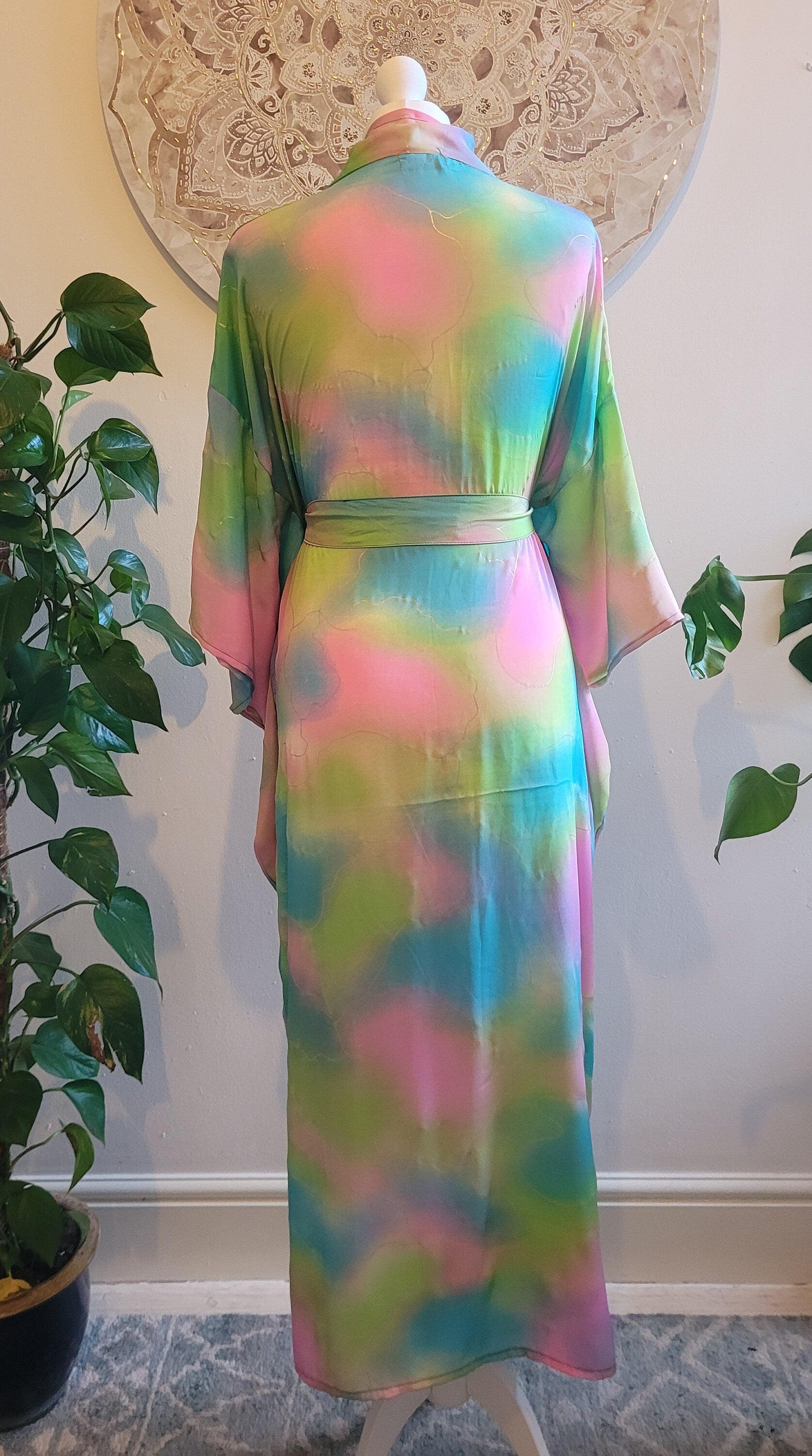 Handmade Bamboo Silk Kimono Robe: Bohemian Bridal Gift