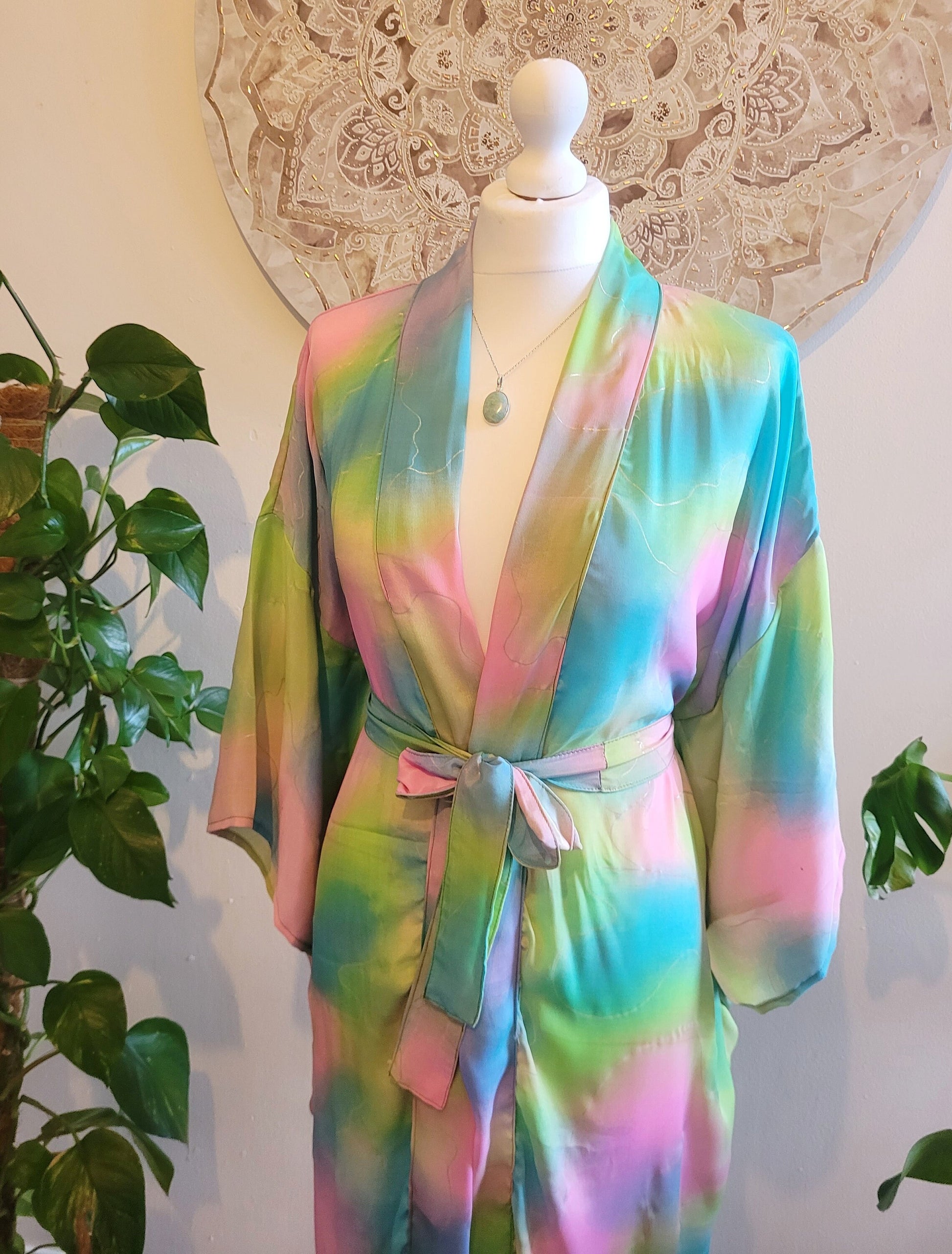 Handmade Bamboo Silk Kimono Robe: Bohemian Bridal Gift