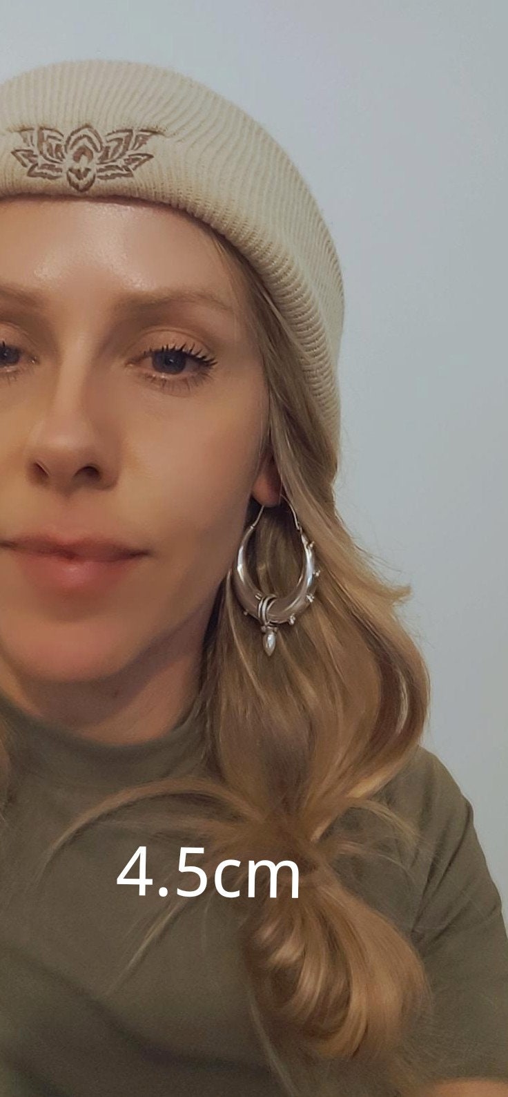 Silver chunky lightweight hoops / Big hoops / Large earrings / Gypsy / Bohemian / Boho / Ethnic hoops / Tribal