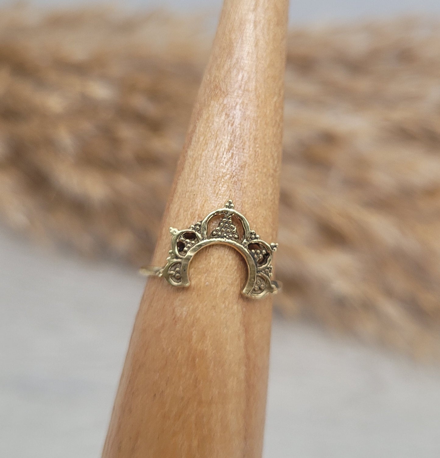 Gold mandala ring / Brass ring / Hippie / Minimal / Dainty jewellery / Gift / Mandalas / Gold ring