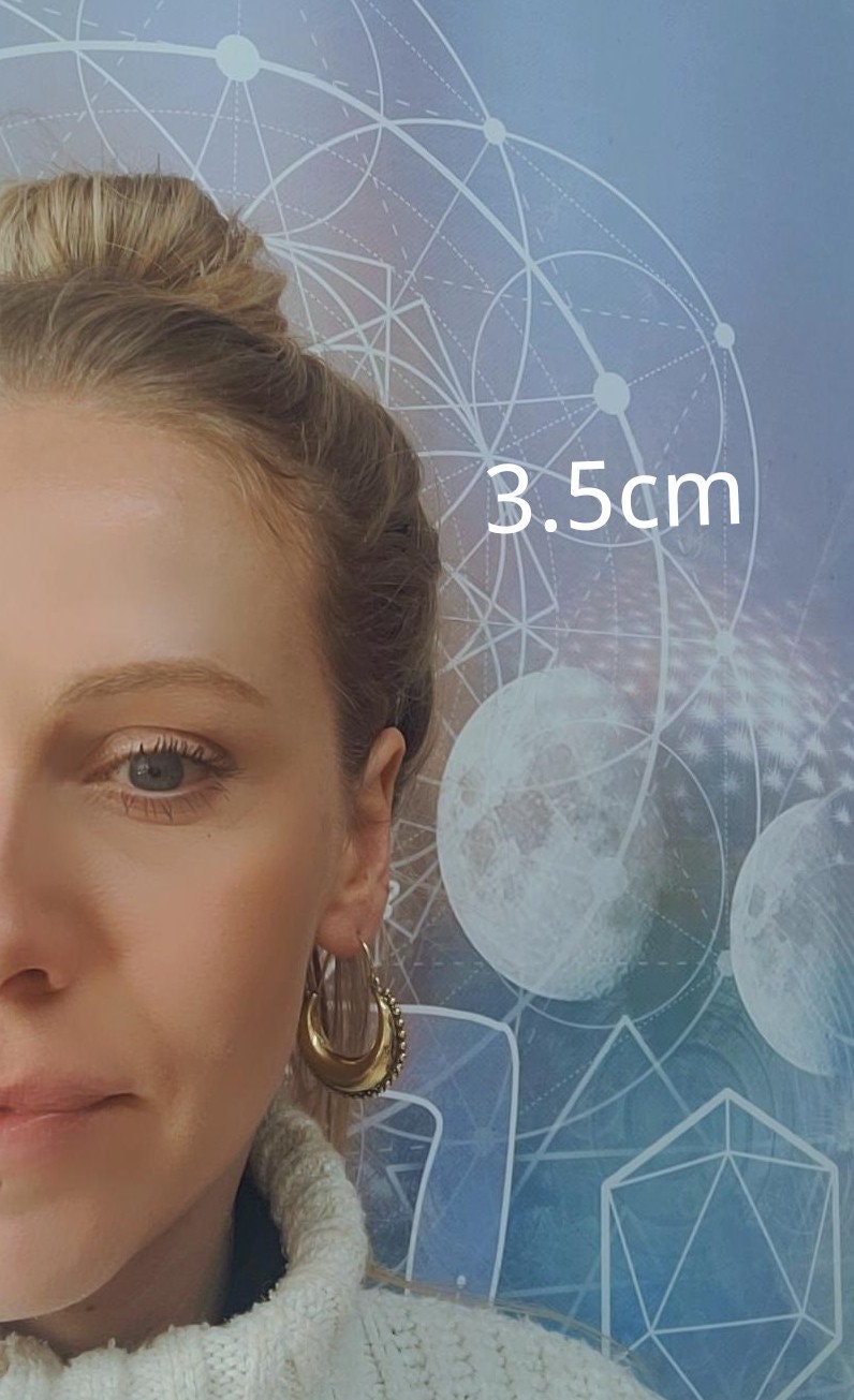 Brass chunky lightweight hoops / Small hoops / Large earrings / Gypsy / Bohemian / Boho / Ethnic hoops