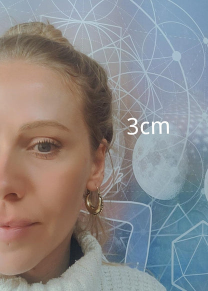 Brass chunky lightweight hoops / Small hoops / Large earrings / Gypsy / Bohemian / Boho / Ethnic hoops