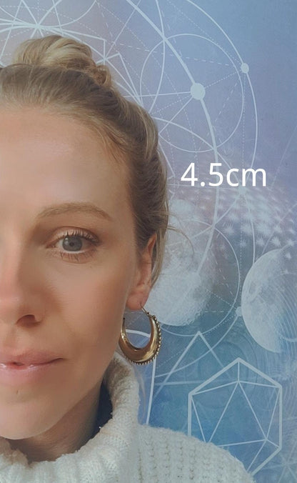 Brass chunky lightweight hoops / Small hoops / Large earrings / Gypsy / Bohemian / Boho / Ethnic hoops