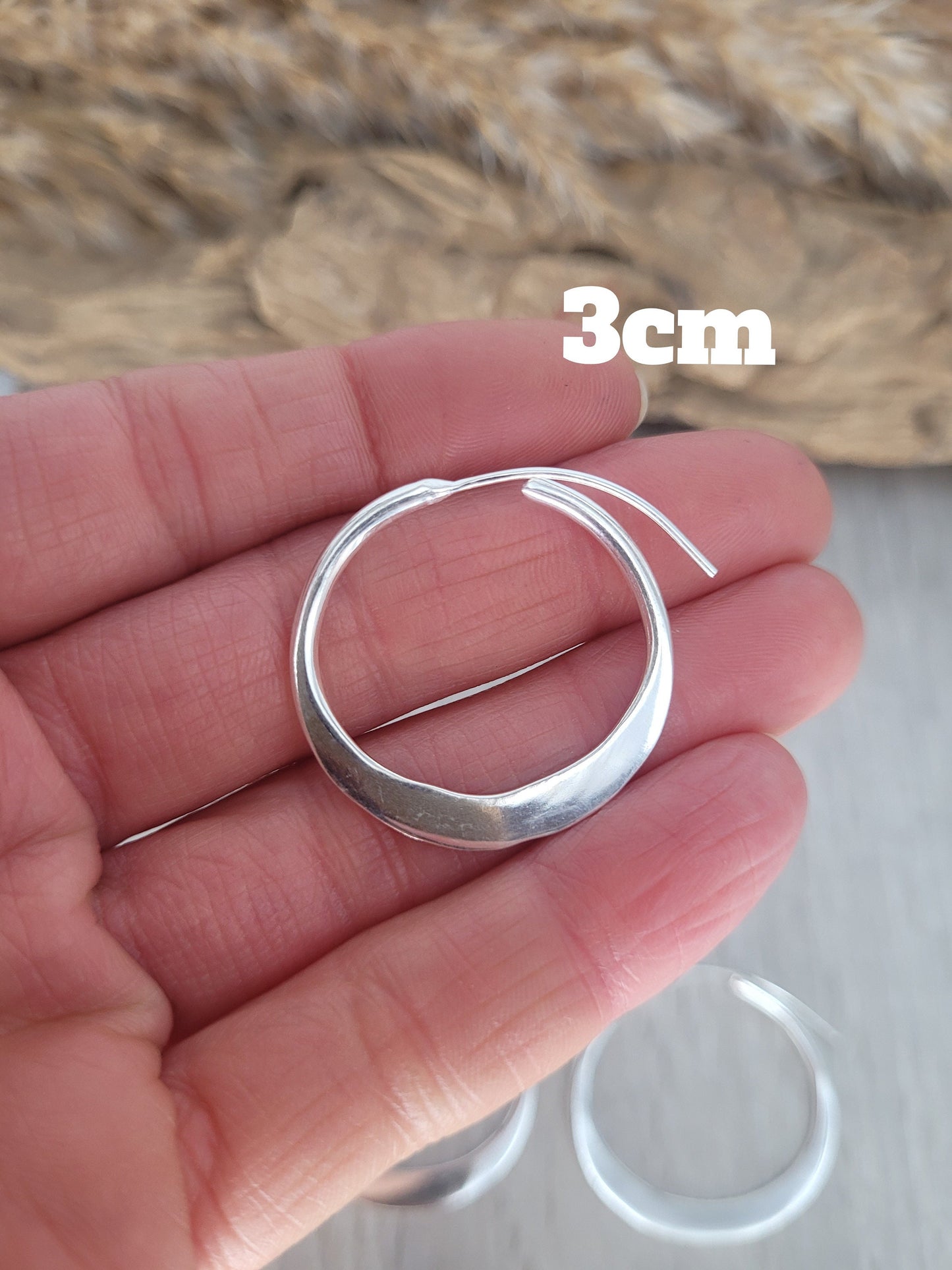 Silver hammered hoops / Hoop earrings / Small hoops / Large hoops / Hippie / Unique / Free shipping