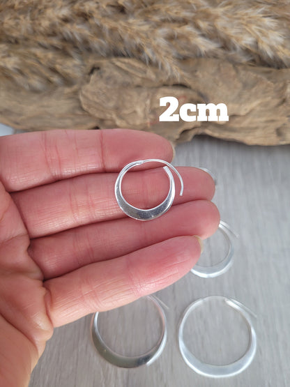 Silver hammered hoops / Hoop earrings / Small hoops / Large hoops / Hippie / Unique / Free shipping