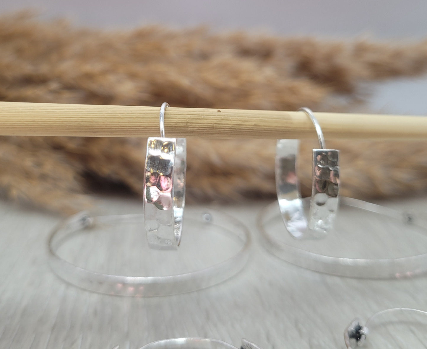 Silver hammered hoops / Hoop earrings / Small hoops / Large hoops / Hippie / Unique / Hoops