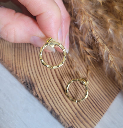 Gold small studs / Hoop studs / Hoops / Golden / Minimalist / Brass jewellery / Studs / Hammered earrings