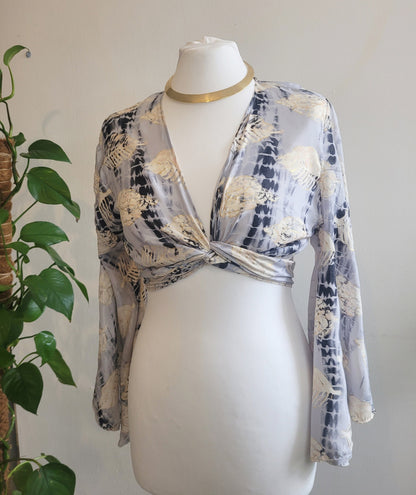 Top and trouser set / Co-ord set / Bohemian clothing / Bamboo silk / Cute set / Hippie / Wrap top / Hippie trousers / Wrap over