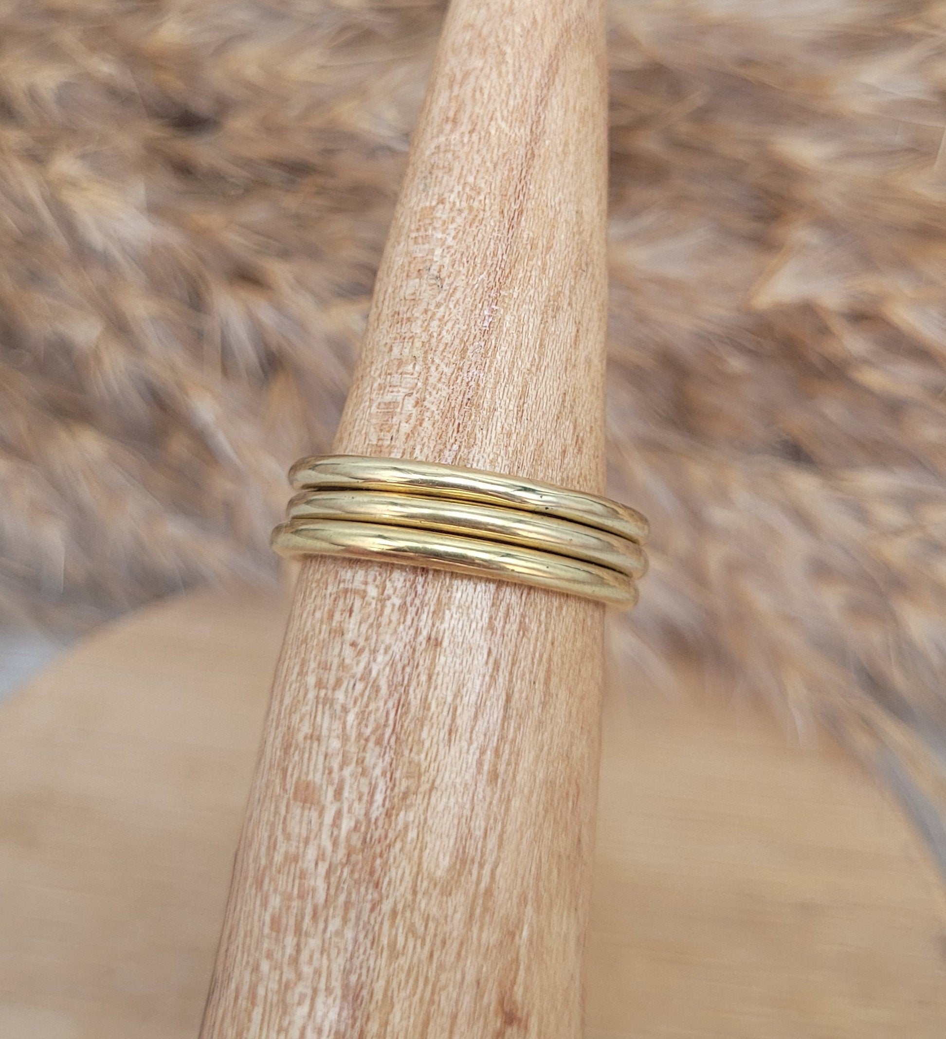 Simple golden ring / Band / Minimalist / Brass / Gold / His / Hers / Rings /
