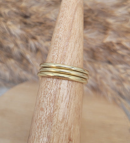 Simple golden ring / Band / Minimalist / Brass / Gold / His / Hers / Rings /