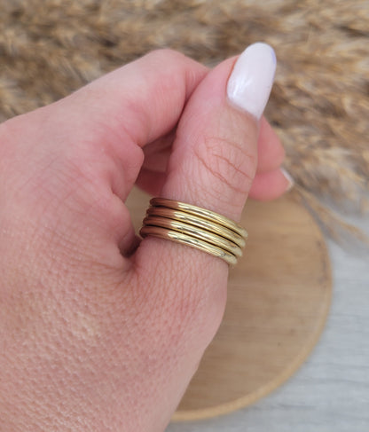 Simple golden ring / Band / Minimalist / Brass / Gold / His / Hers / Rings /