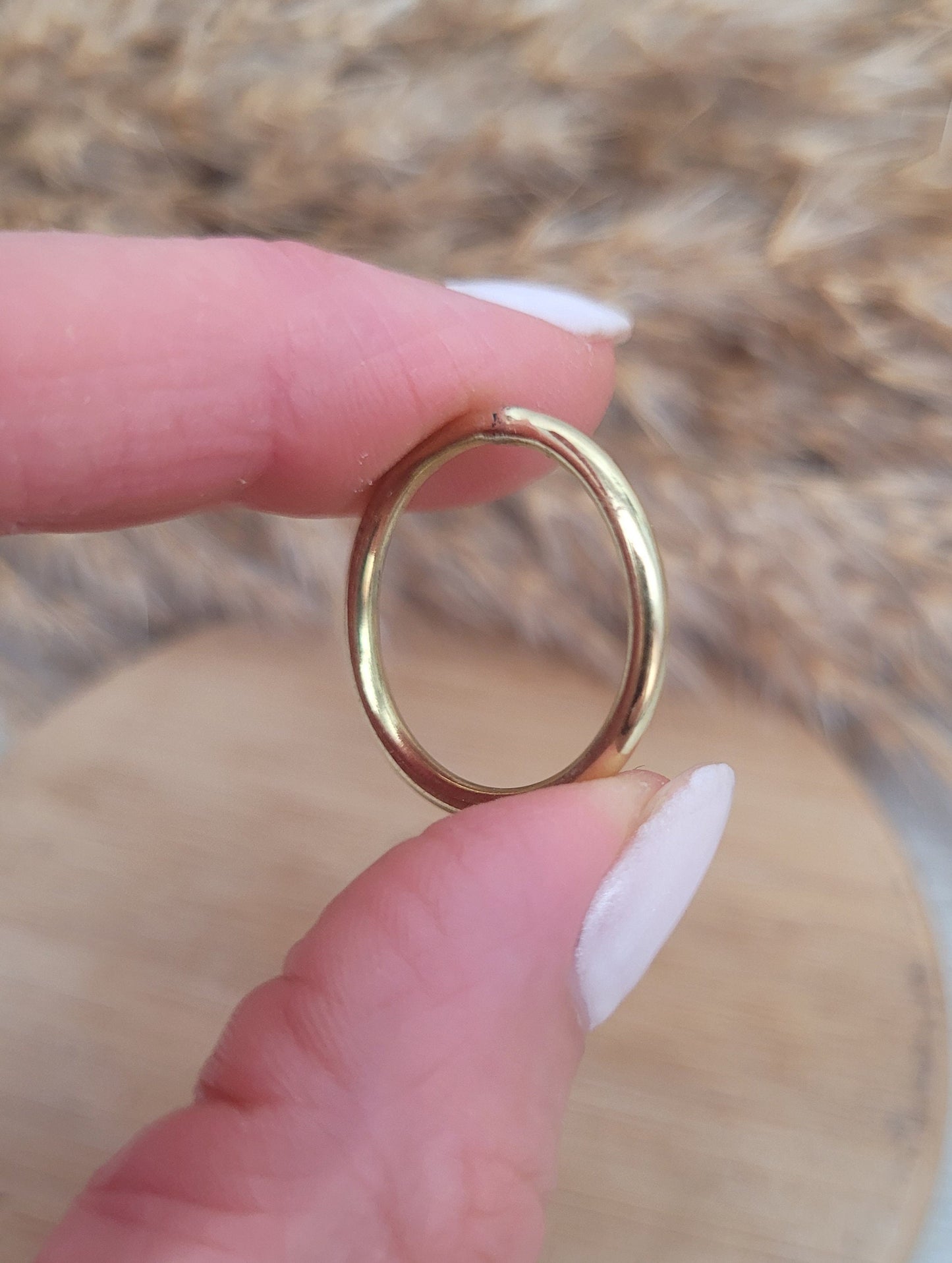 Simple golden ring / Band / Minimalist / Brass / Gold / His / Hers / Rings /