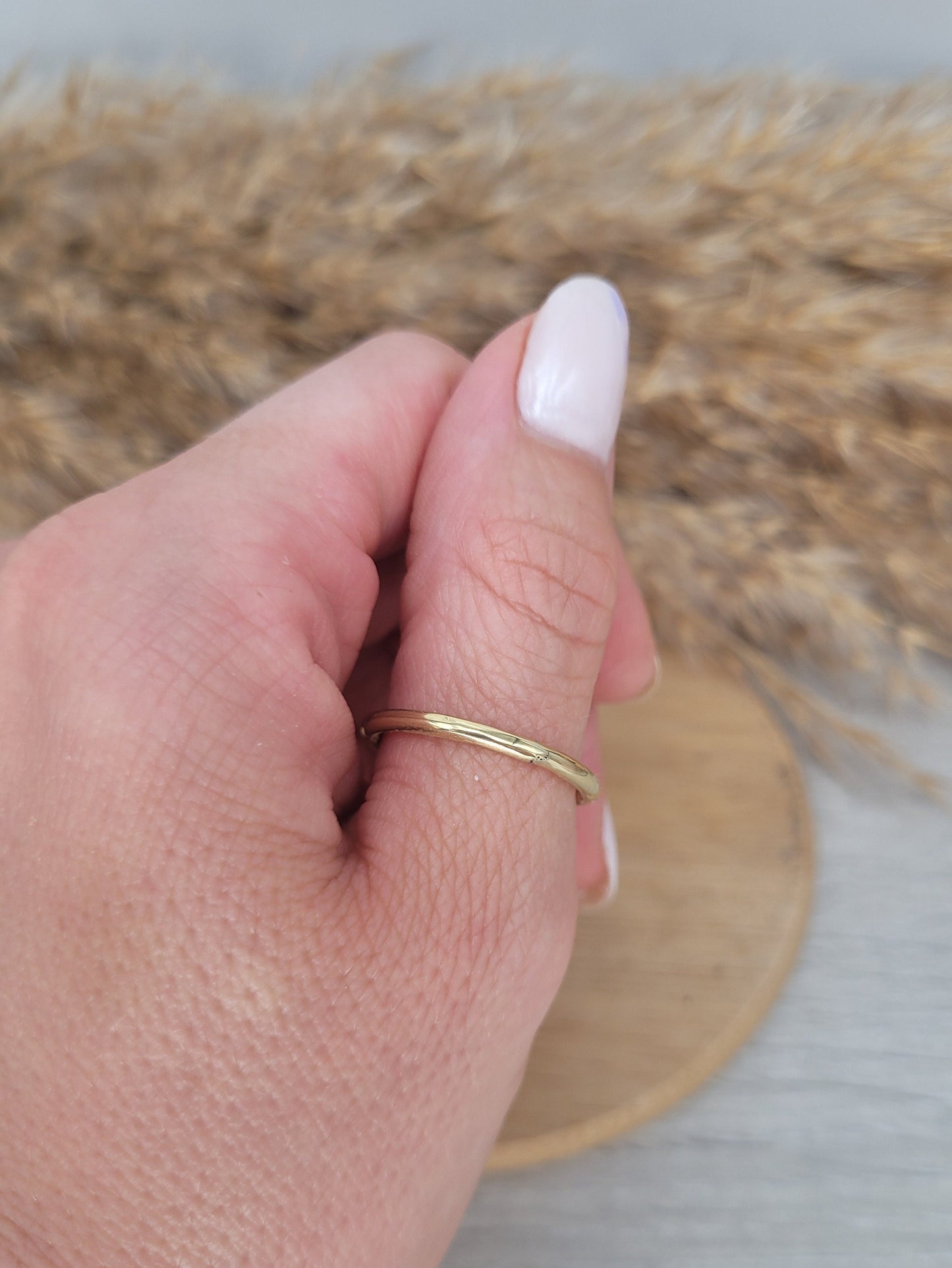 Simple golden ring / Band / Minimalist / Brass / Gold / His / Hers / Rings /