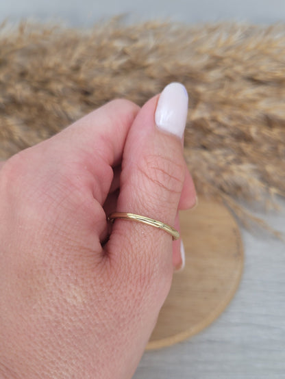 Simple golden ring / Band / Minimalist / Brass / Gold / His / Hers / Rings /