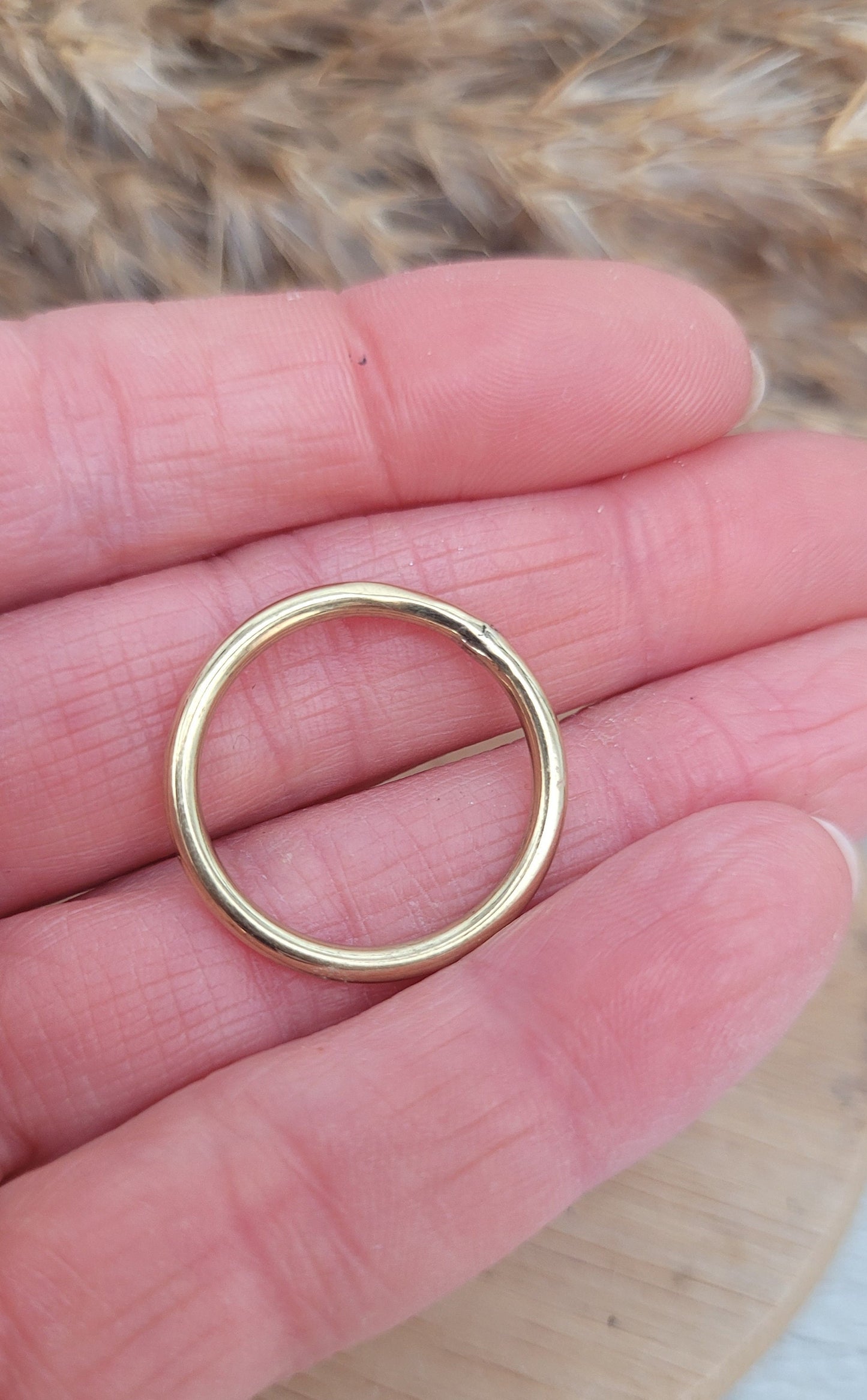 Simple golden ring / Band / Minimalist / Brass / Gold / His / Hers / Rings /
