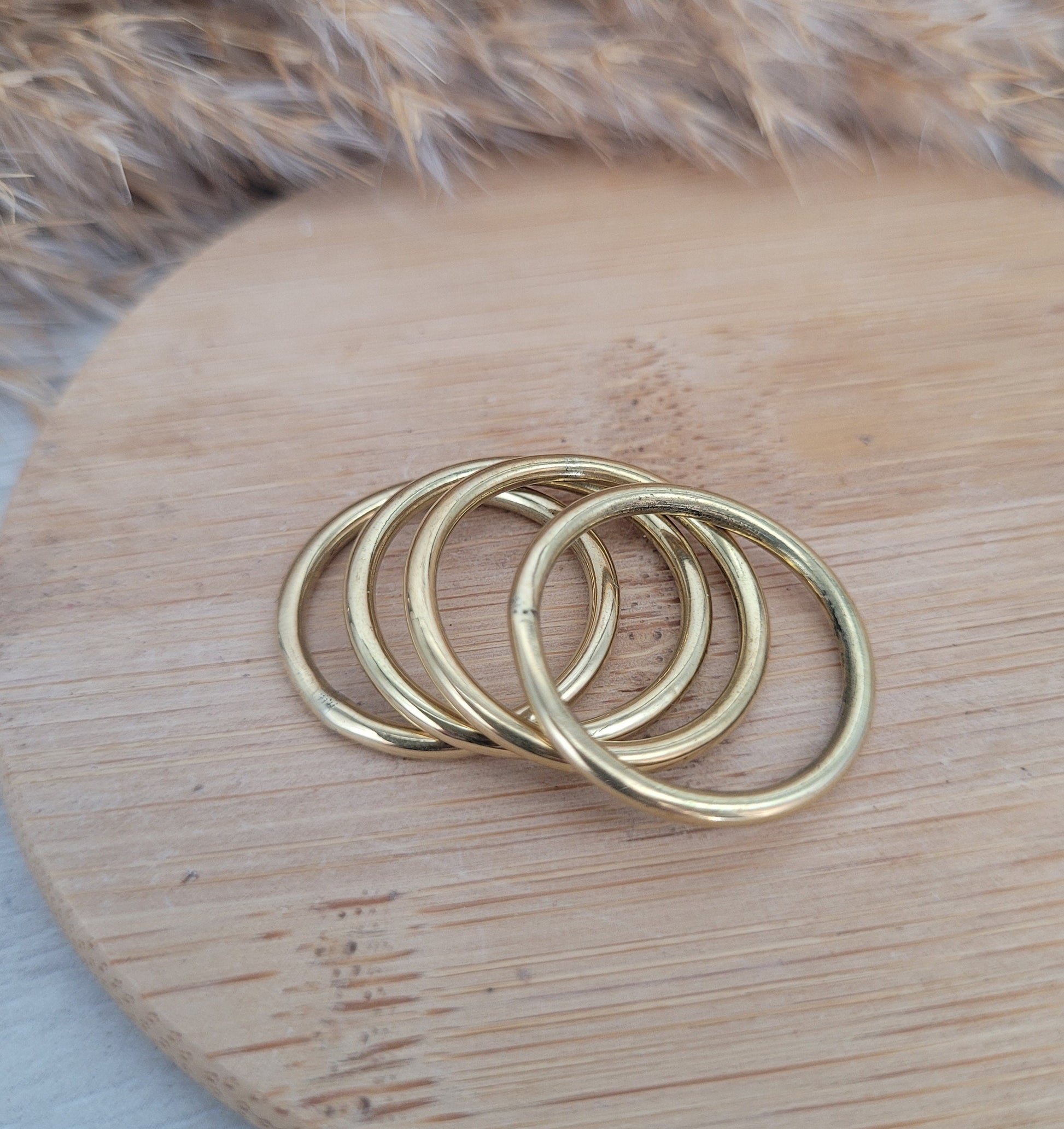 Simple golden ring / Band / Minimalist / Brass / Gold / His / Hers / Rings /