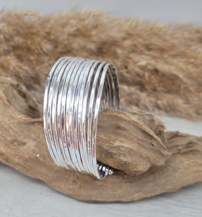 Silver cuff bracelet / Statement jewellery / Boho style / Bohemian / Gift / Hippie / Tribal / Free uk shipping / Cuff arm bracelet