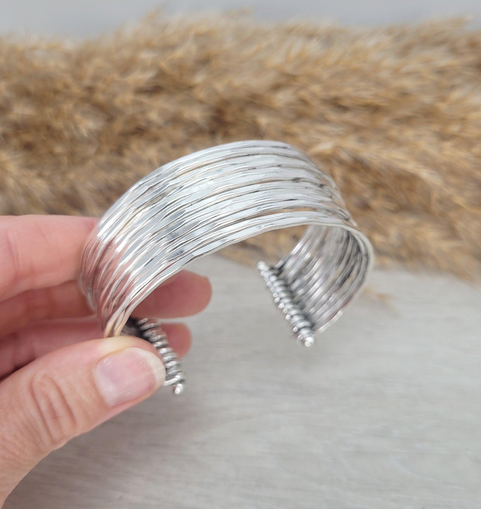 Silver cuff bracelet / Statement jewellery / Boho style / Bohemian / Gift / Hippie / Tribal / Free uk shipping / Cuff arm bracelet