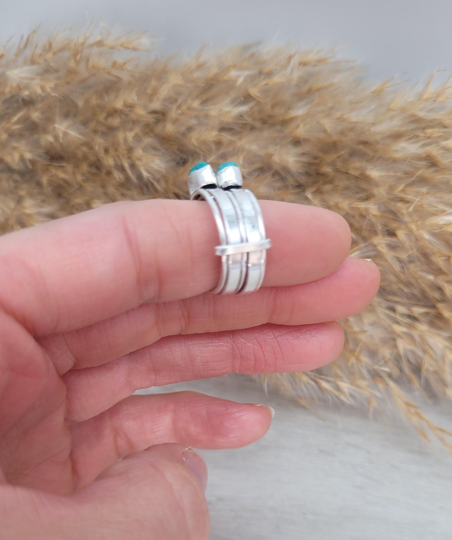 Silver turquoise ring / Stackable rings / Healing jewellery / Silver ring / Bohemian / Boho / Ethnic