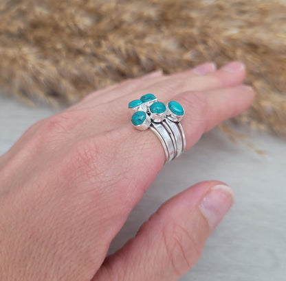 Silver turquoise ring / Stackable rings / Healing jewellery / Silver ring / Bohemian / Boho / Ethnic