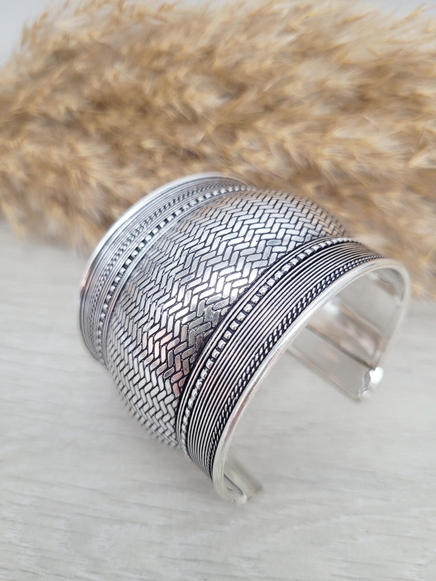 Silver cuff bracelet / Statement jewellery / Boho style / Bohemian / Gift / Hippie / Tribal / Free uk shipping / Cuff arm bracelet / Cuff