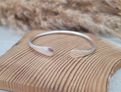 Hammered Silver Plated Bracelet: Adjustable Minimalist Jewelry