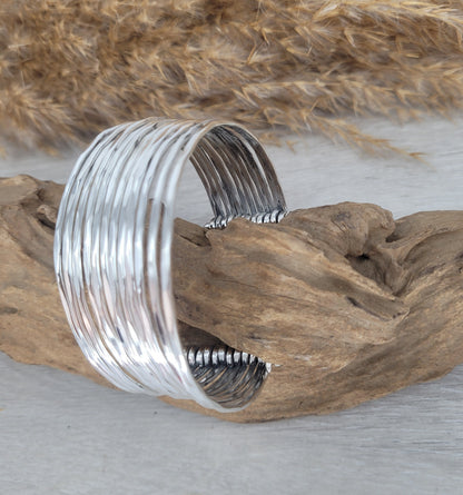 Silver cuff bracelet / Statement jewellery / Boho style / Bohemian / Gift / Hippie / Tribal / Free uk shipping / Cuff arm bracelet