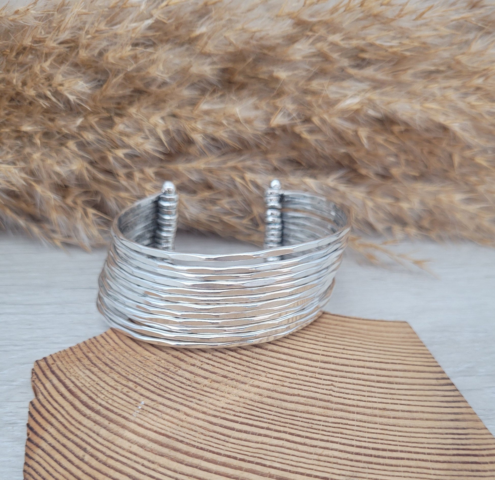Silver cuff bracelet / Statement jewellery / Boho style / Bohemian / Gift / Hippie / Tribal / Free uk shipping / Cuff arm bracelet