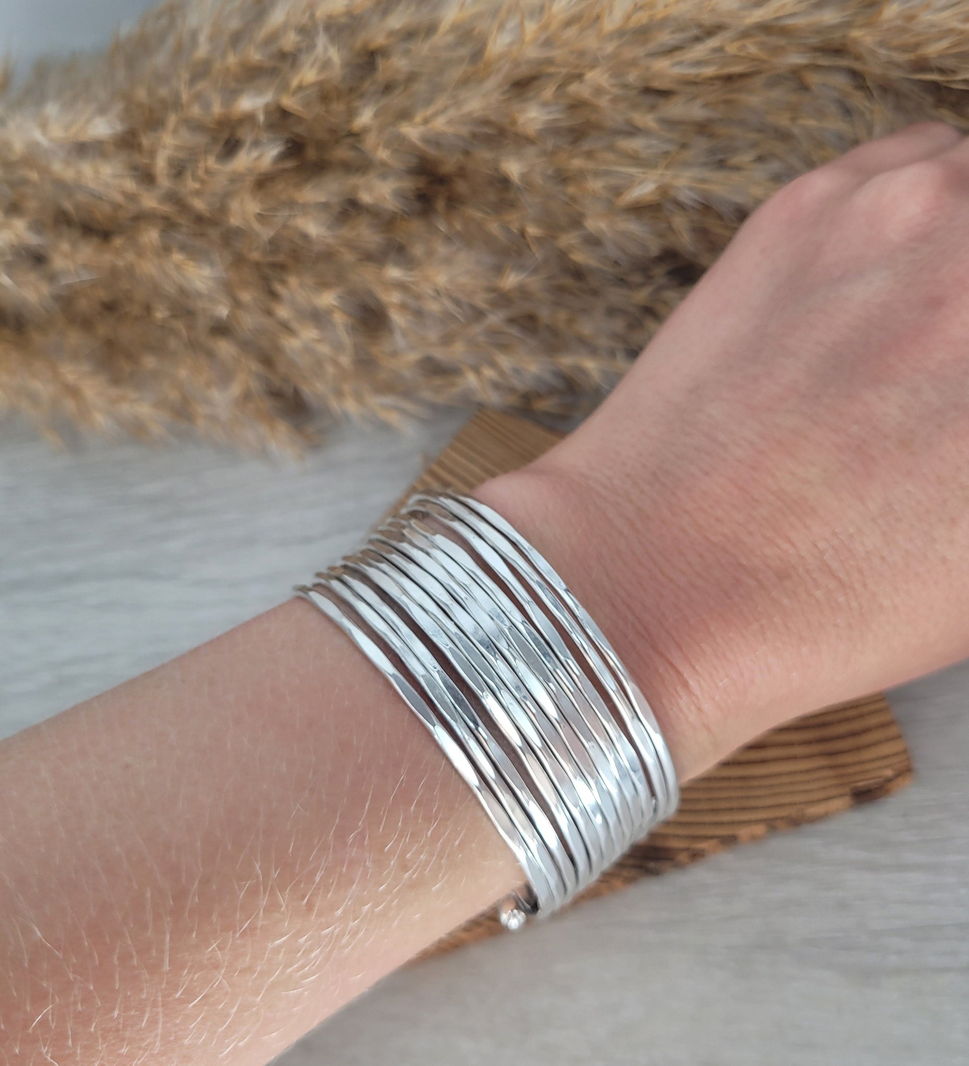 Silver cuff bracelet / Statement jewellery / Boho style / Bohemian / Gift / Hippie / Tribal / Free uk shipping / Cuff arm bracelet