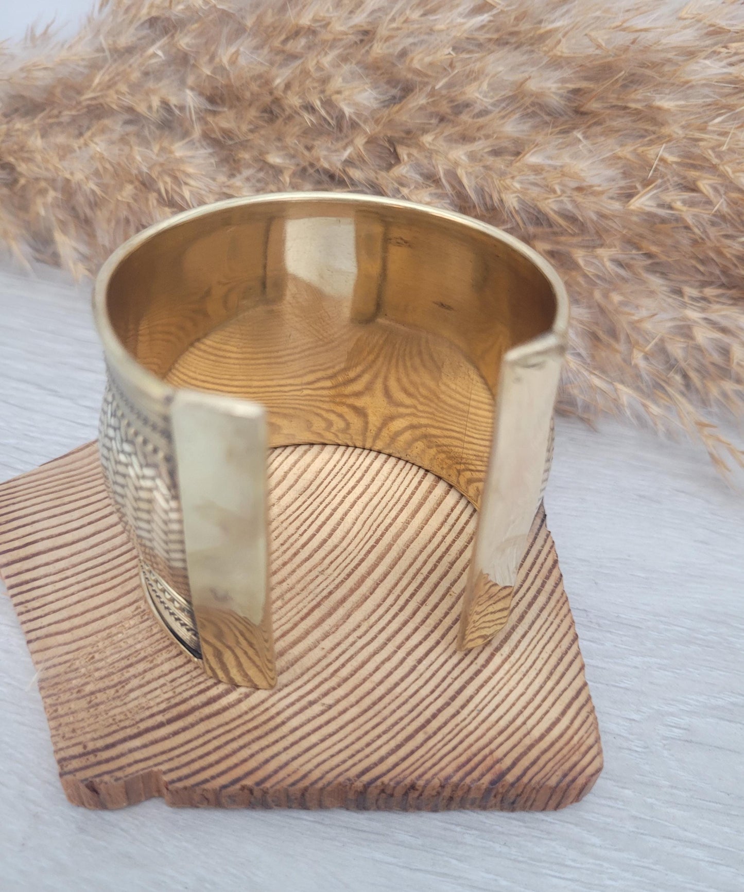 Large gold detailed cuff bracelet / Gold bracele / Cuff bracelet / Unisex bracelet / Boho / Bohemian / Cuff / Large bracelet/Ethnic / Tribal