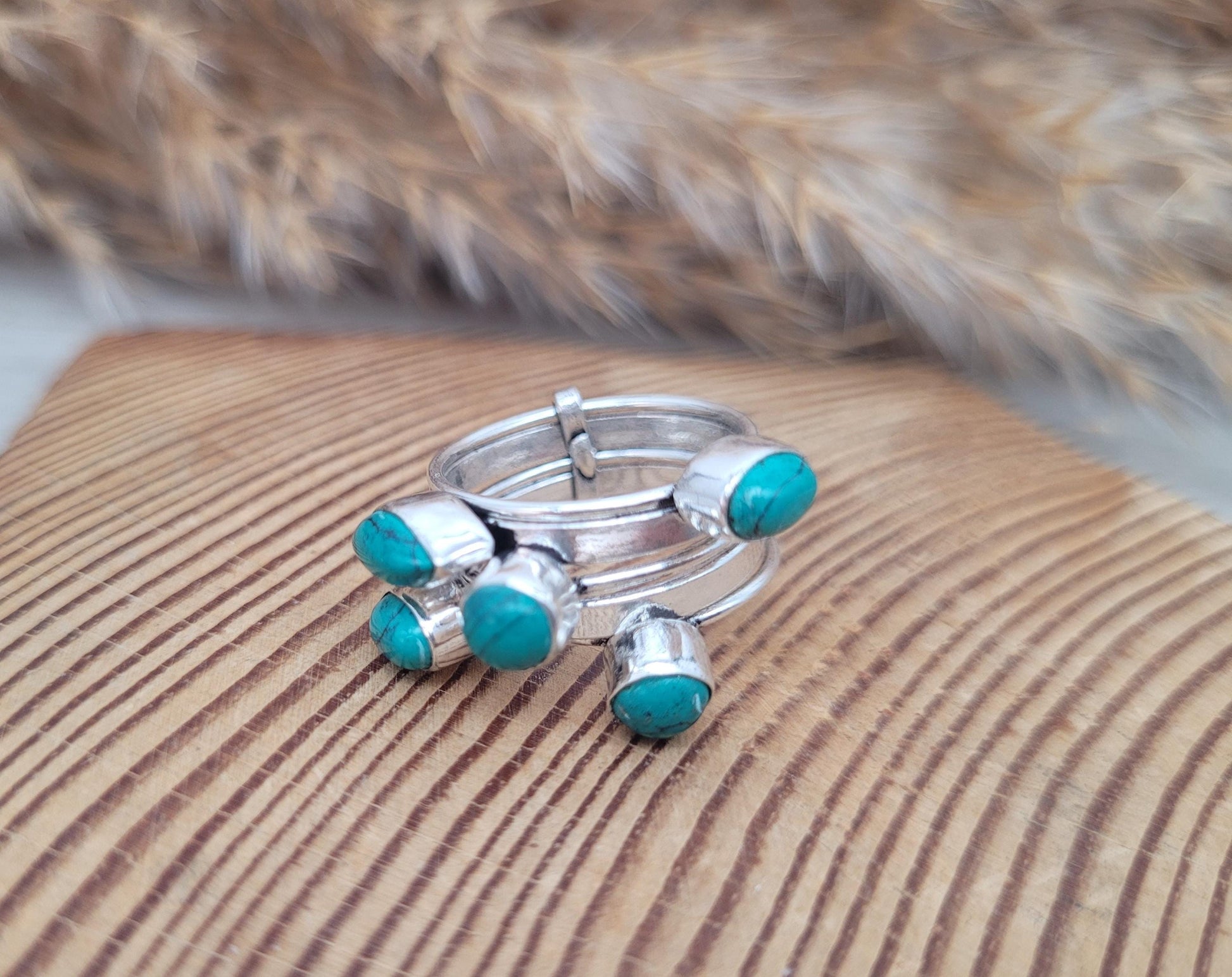 Silver turquoise ring / Stackable rings / Healing jewellery / Silver ring / Bohemian / Boho / Ethnic