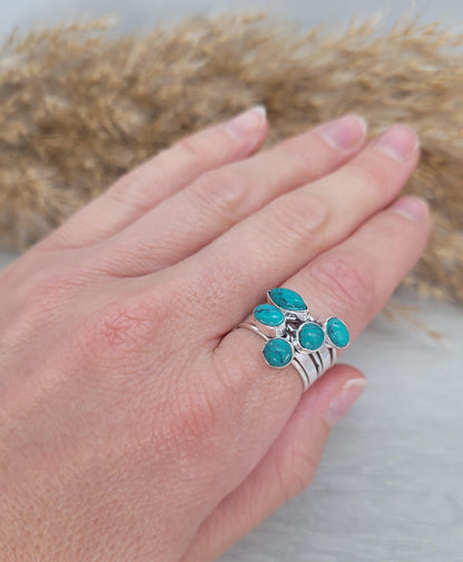 Silver turquoise ring / Stackable rings / Healing jewellery / Silver ring / Bohemian / Boho / Ethnic