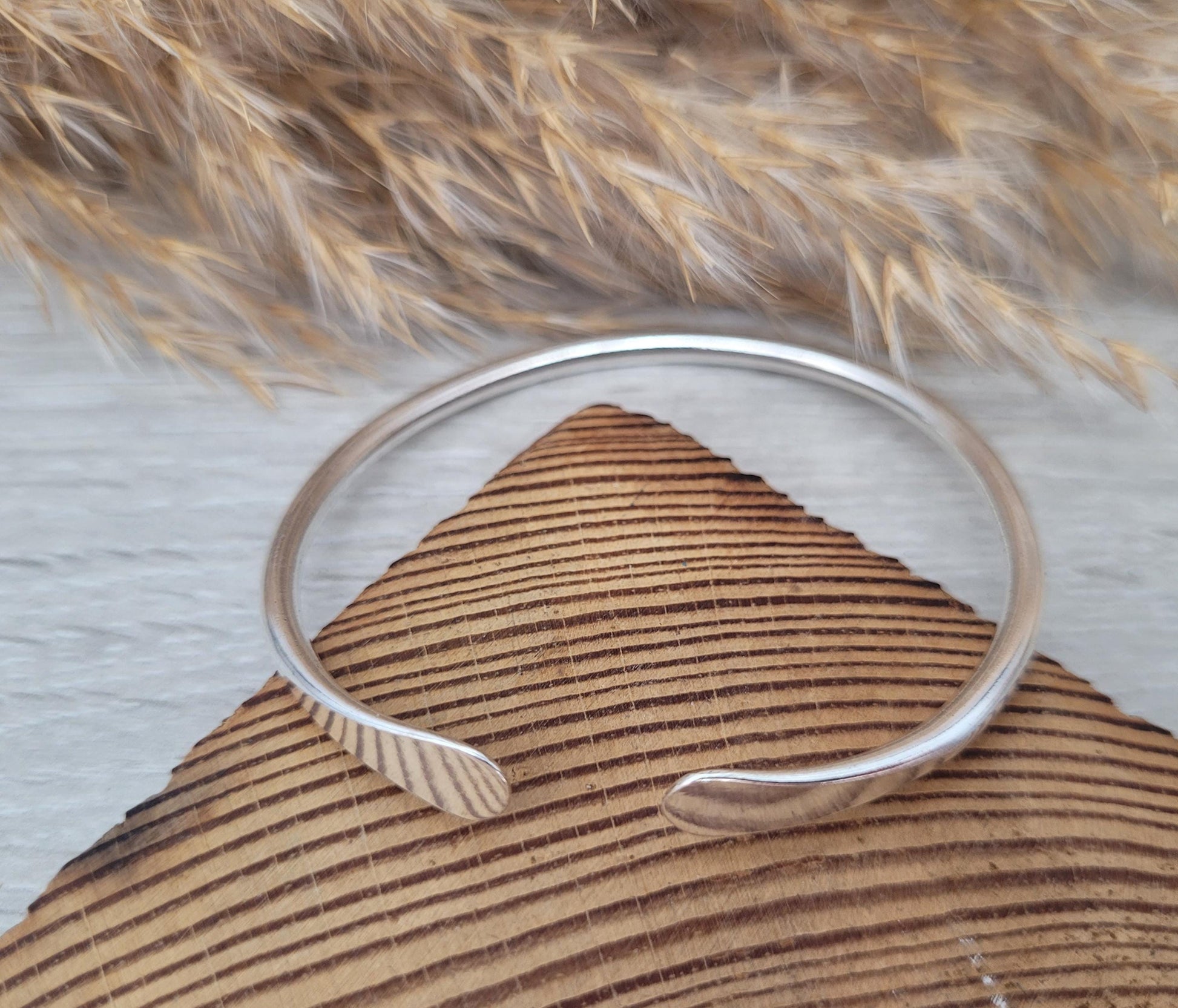 Hammered Silver Plated Bracelet: Adjustable Minimalist Jewelry