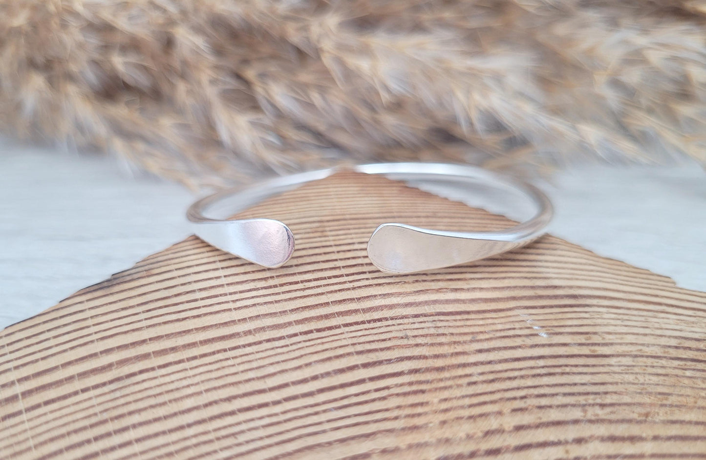 Hammered Silver Plated Bracelet: Adjustable Minimalist Jewelry