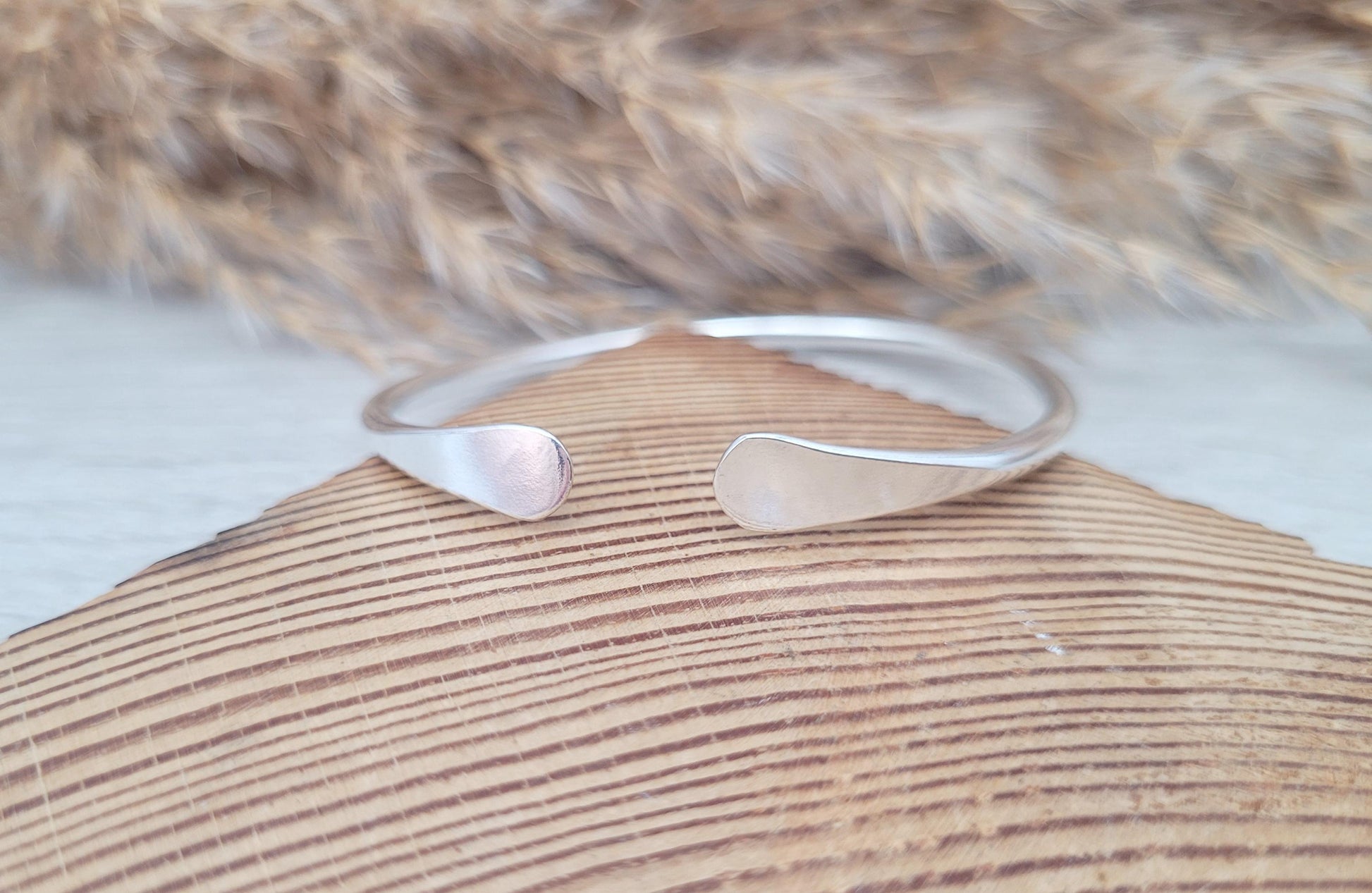 Hammered Silver Plated Bracelet: Adjustable Minimalist Jewelry