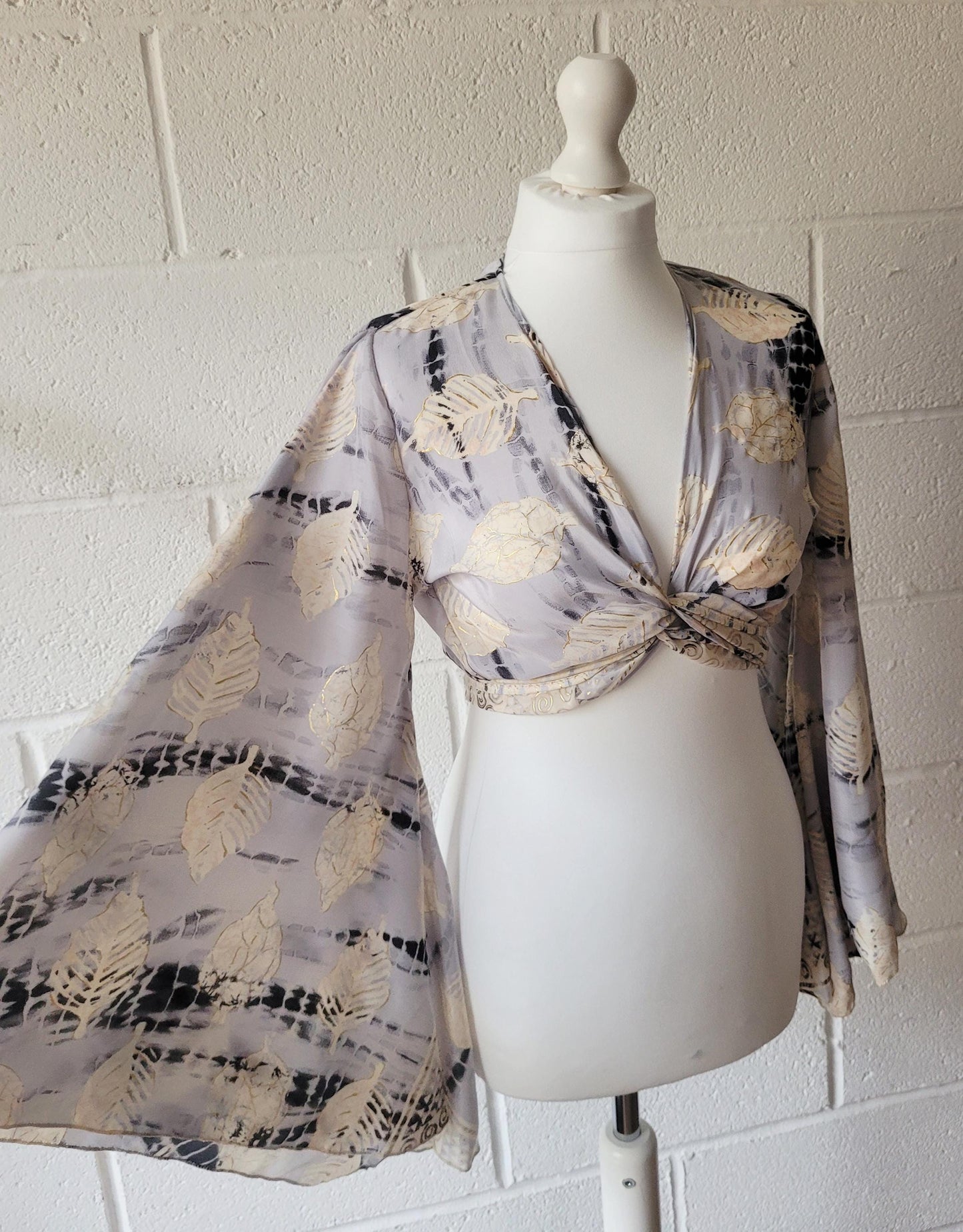 Bohemian bamboo silk wrap top / Wrap top / Bamboo silk / Festival / Bell sleeves / Kaftan top / Hippie / Cover up