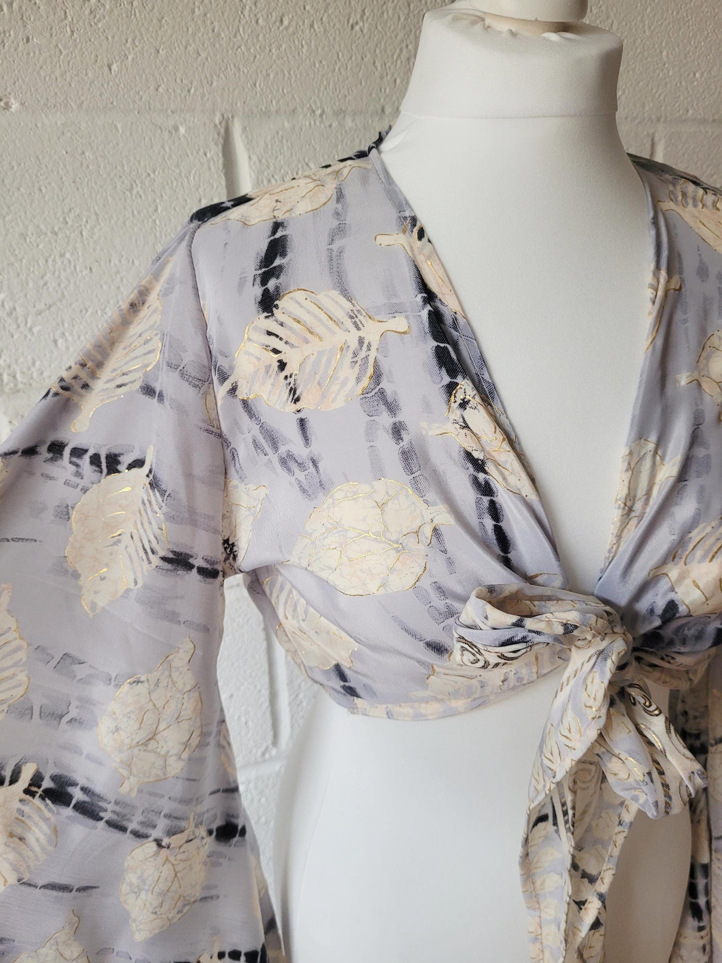 Bohemian bamboo silk wrap top / Wrap top / Bamboo silk / Festival / Bell sleeves / Kaftan top / Hippie / Cover up