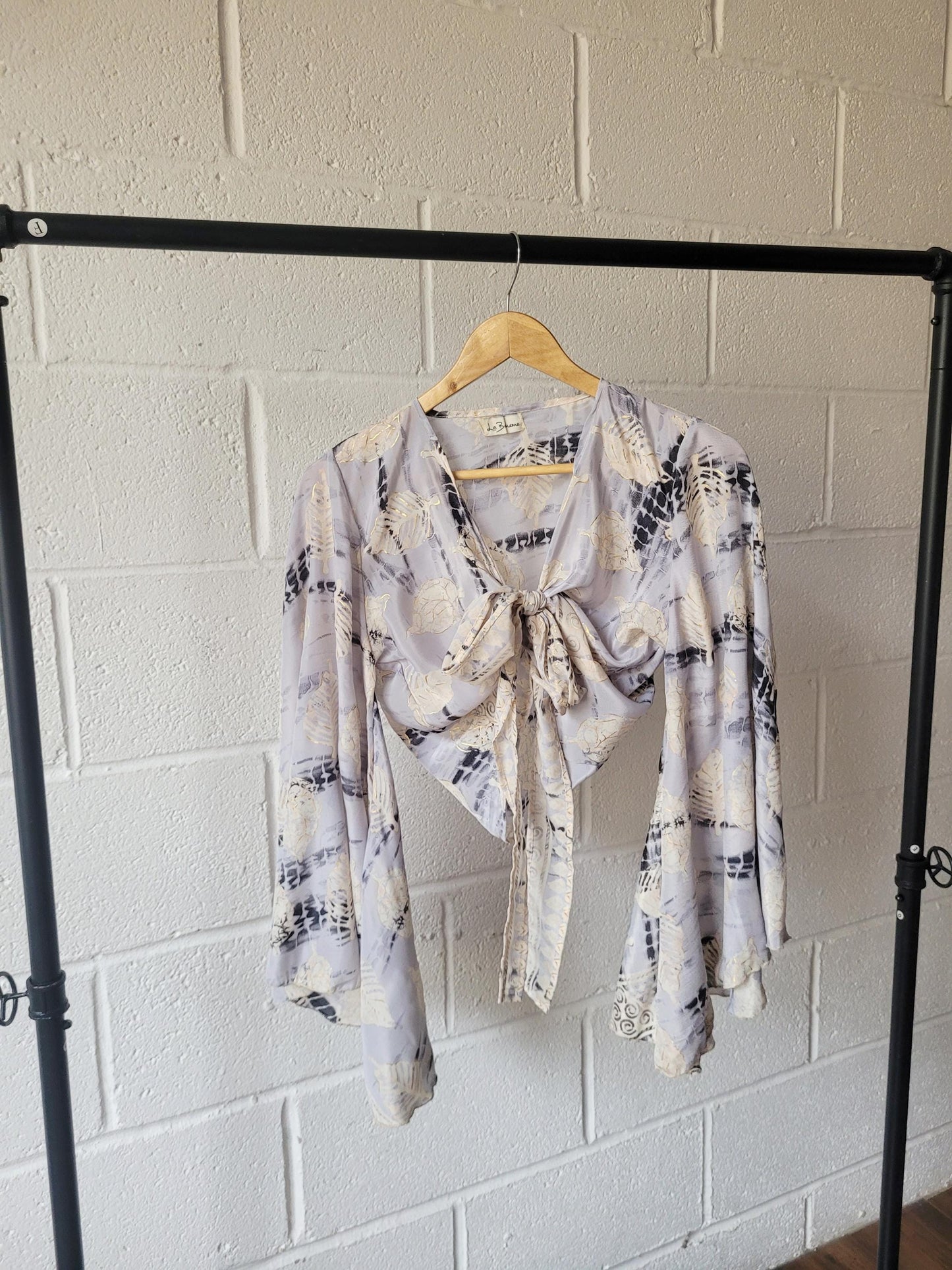 Bohemian bamboo silk wrap top / Wrap top / Bamboo silk / Festival / Bell sleeves / Kaftan top / Hippie / Cover up