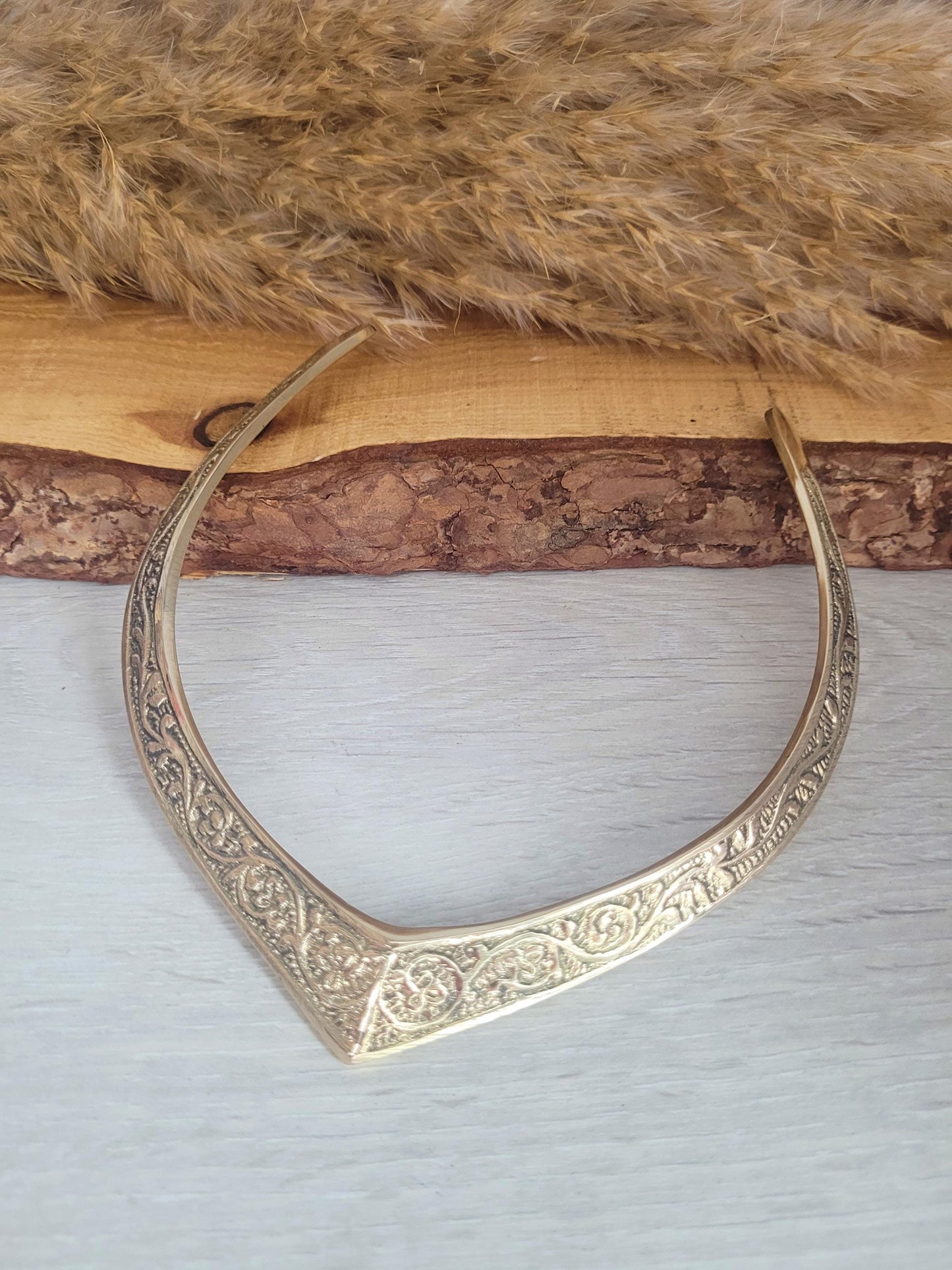 Golden choker / Brass jewellery / Tribal / Unique design / Gift / Boho / Bohemian / Festival / Hippie / Ethnic