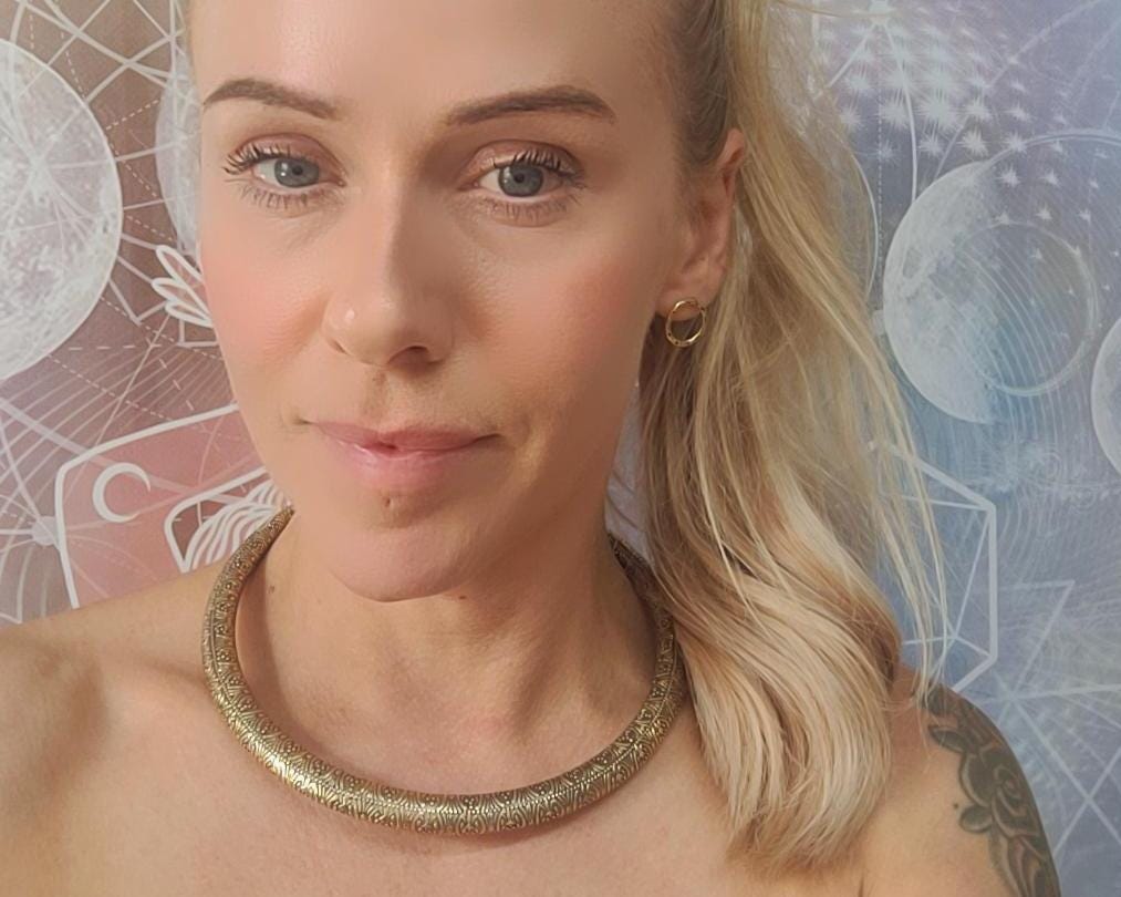 Golden choker / Brass jewellery / Tribal / Unique design / Gift / Boho / Bohemian / Festival / Hippie / Ethnic