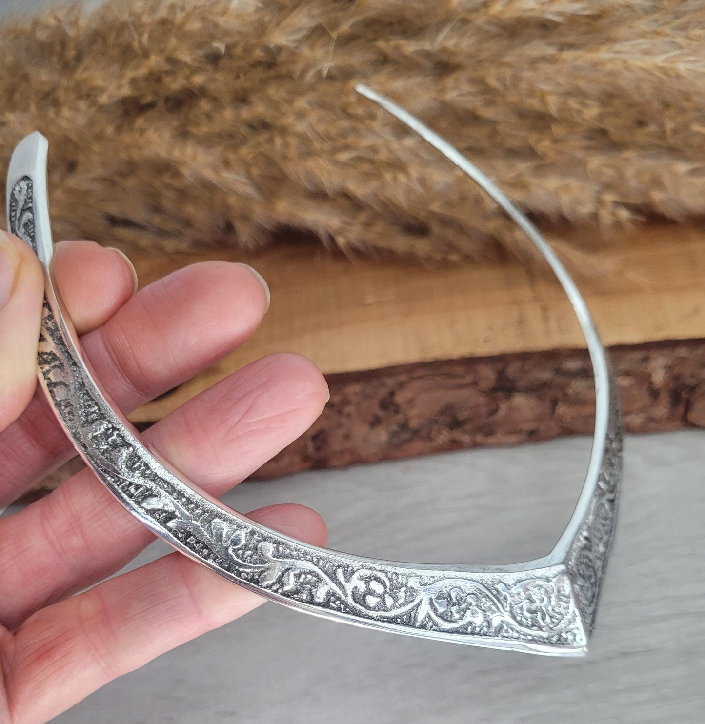 Silver choker / Sliver jewellery / Tribal / Unique design / Gift / Boho / Bohemian / Festival / Hippie / Ethnic / Flower design