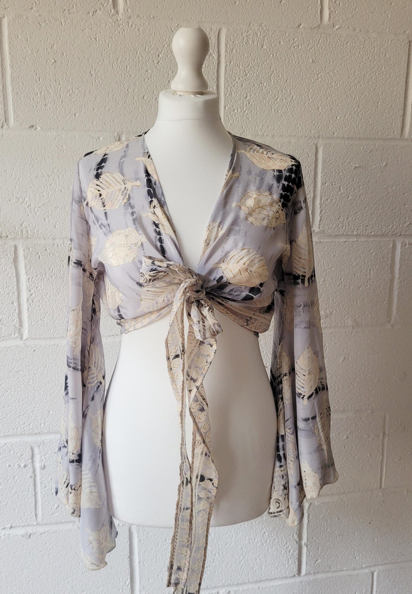 Bohemian bamboo silk wrap top / Wrap top / Bamboo silk / Festival / Bell sleeves / Kaftan top / Hippie / Cover up
