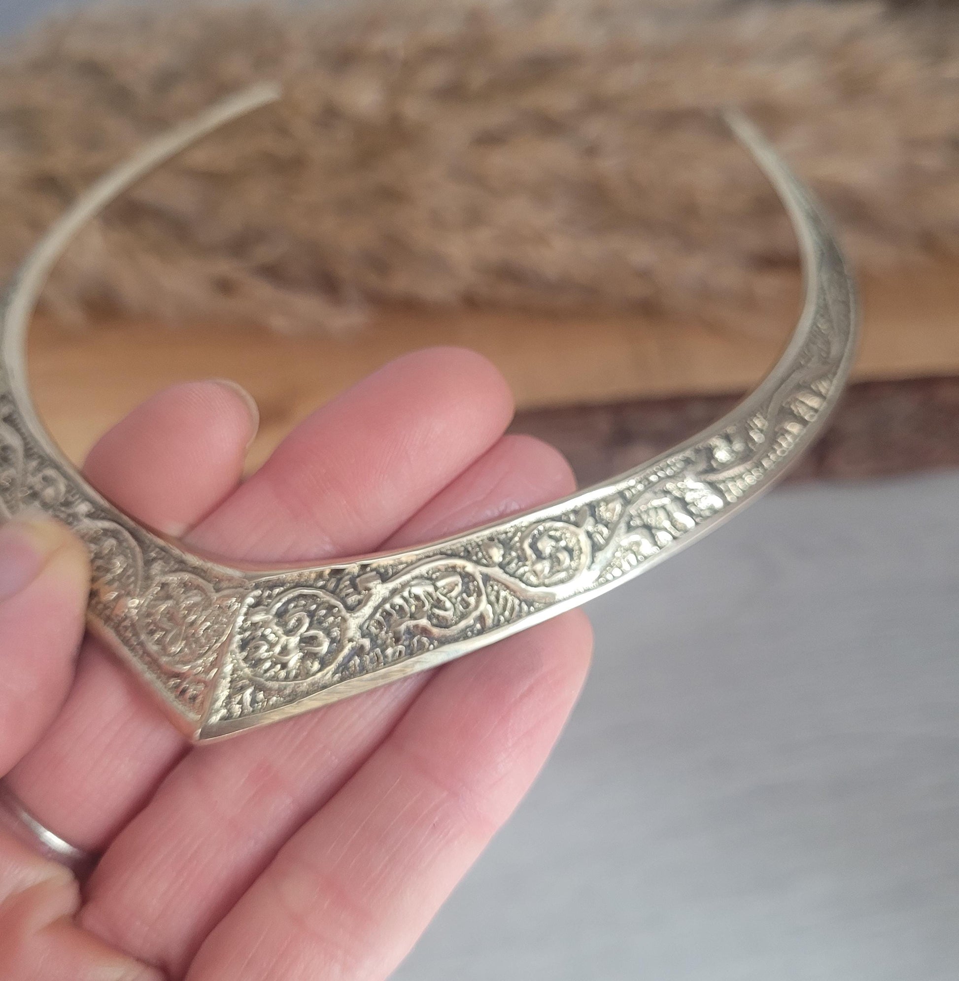 Golden choker / Brass jewellery / Tribal / Unique design / Gift / Boho / Bohemian / Festival / Hippie / Ethnic
