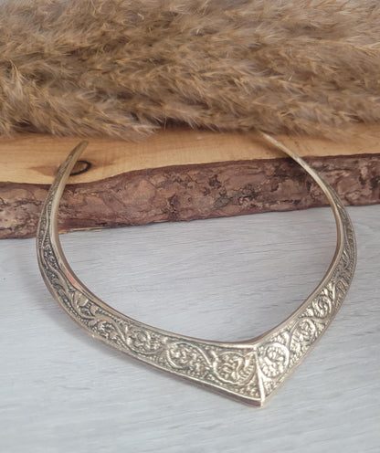 Golden choker / Brass jewellery / Tribal / Unique design / Gift / Boho / Bohemian / Festival / Hippie / Ethnic