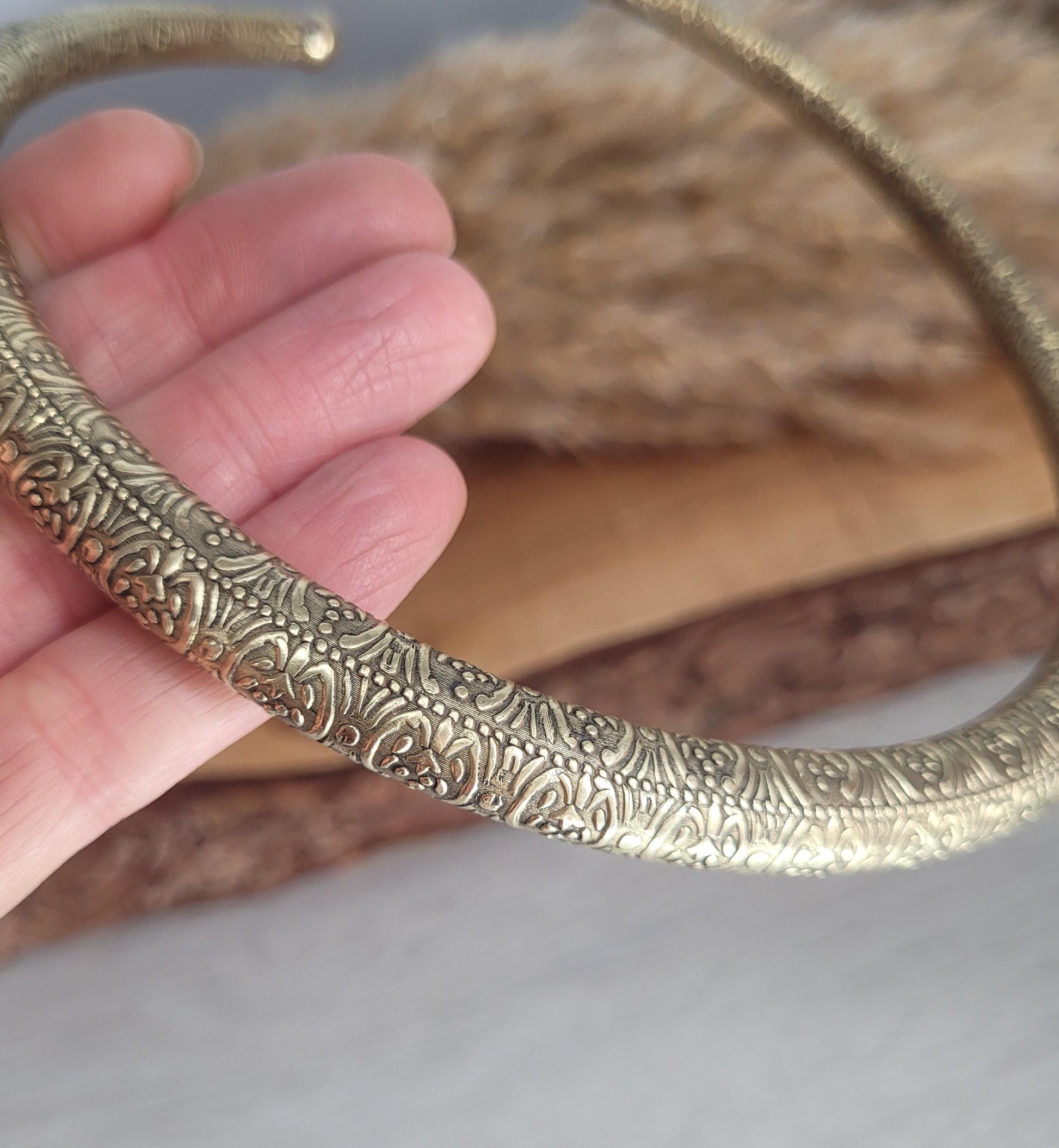 Golden choker / Brass jewellery / Tribal / Unique design / Gift / Boho / Bohemian / Festival / Hippie / Ethnic