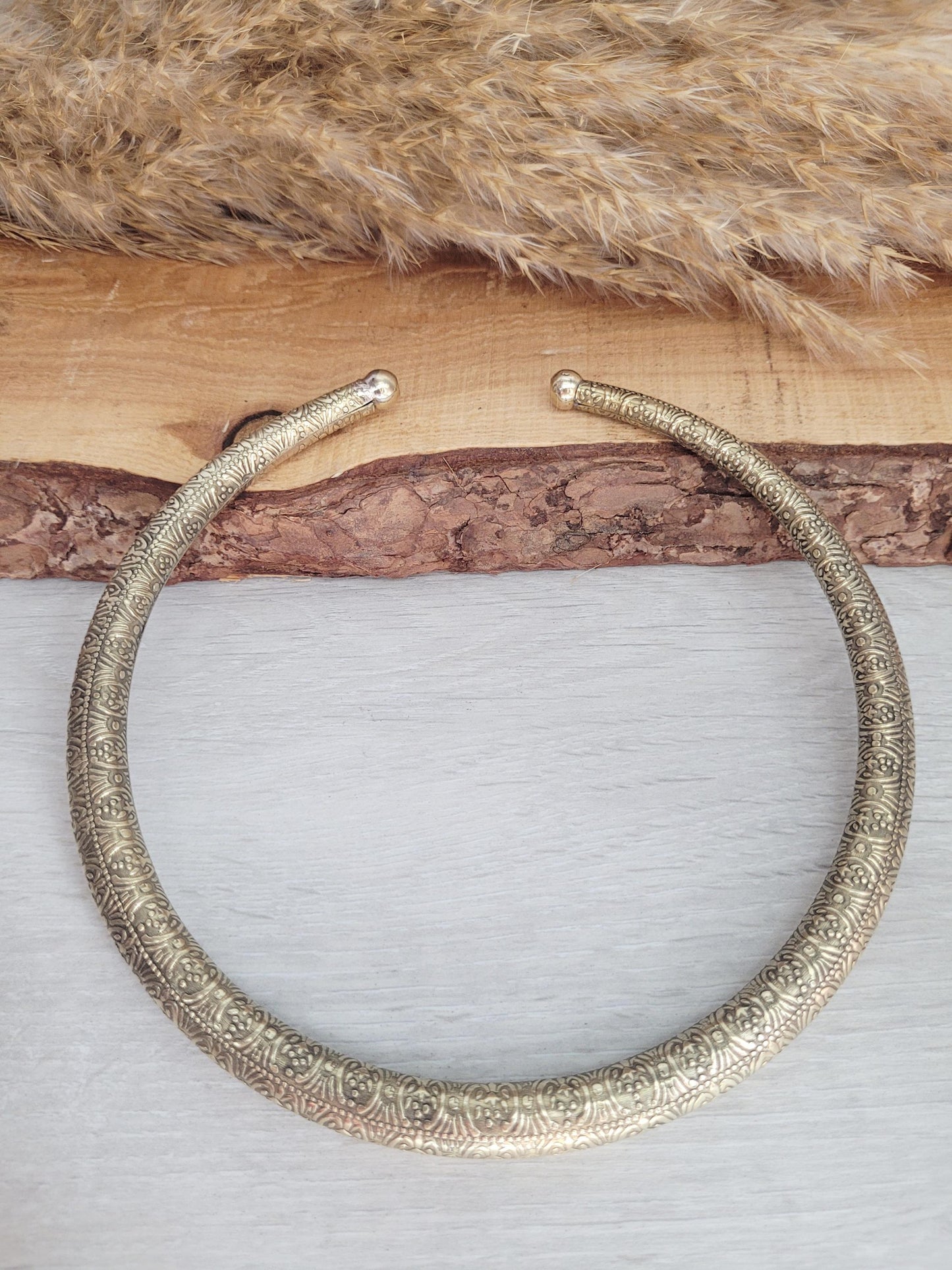 Golden choker / Brass jewellery / Tribal / Unique design / Gift / Boho / Bohemian / Festival / Hippie / Ethnic