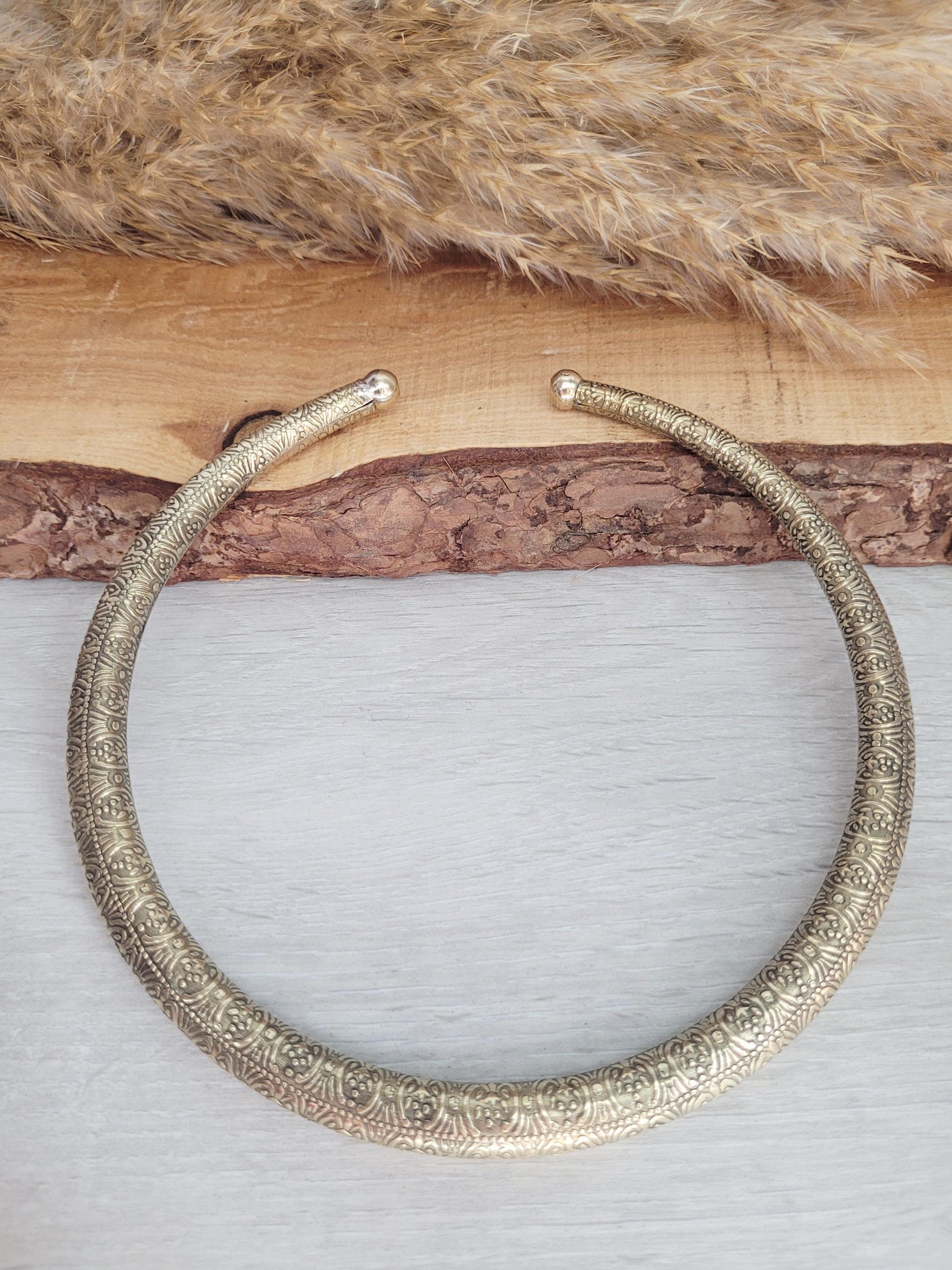 Golden choker / Brass jewellery / Tribal / Unique design / Gift / Boho / Bohemian / Festival / Hippie / Ethnic