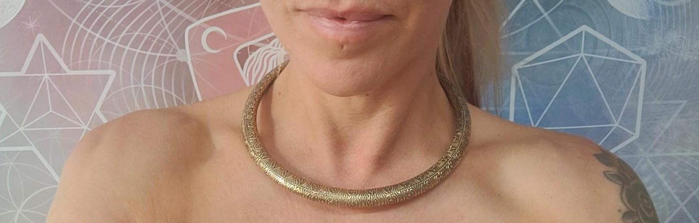 Golden choker / Brass jewellery / Tribal / Unique design / Gift / Boho / Bohemian / Festival / Hippie / Ethnic